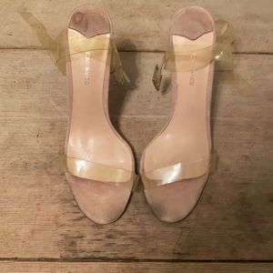 Tony Bianco strappy clear plexi heels